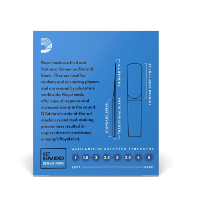 D'ADDARIO RCB1025 ROYAL CLARNET 2.5 (1шт) тростина для кларнету