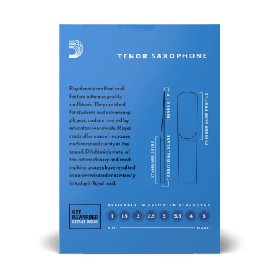 D'ADDARIO RKB1025 ROYAL - TENOR SAX 2.5 (1шт.) трость для тенор саксофона