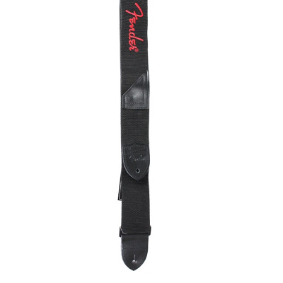 FENDER STRAP 2" BLACK RED LOGO гітарний ремінь