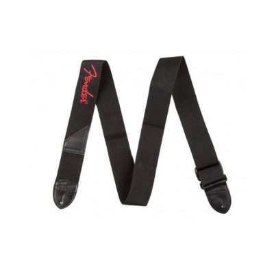 FENDER STRAP 2" BLACK RED LOGO гітарний ремінь