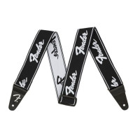 FENDER STRAP 2" WEIGHLESS RUNNING LOGO BLACK/WHITE