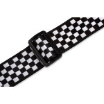 LEVY'S MP-28 PRINT SERIES GUITAR STRAP BLACK AND WHITE CHECKERS гітарний ремінь