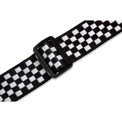LEVY'S MP-28 PRINT SERIES GUITAR STRAP BLACK AND WHITE CHECKERS гітарний ремінь