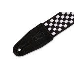 LEVY'S MP-28 PRINT SERIES GUITAR STRAP BLACK AND WHITE CHECKERS гітарний ремінь