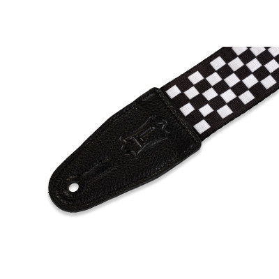 LEVY'S MP-28 PRINT SERIES GUITAR STRAP BLACK AND WHITE CHECKERS гітарний ремінь