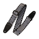 LEVY'S MP-28 PRINT SERIES GUITAR STRAP BLACK AND WHITE CHECKERS гітарний ремінь