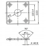 PAXPHIL DR002 BLACK роз'єм-планка квадратна