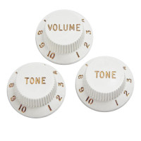 DIMARZIO DM2111W STRAT KNOBS SET WHITE