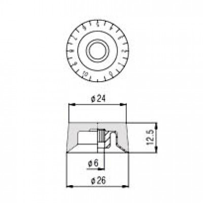 PAXPHIL KSP33 BLACK ручка для потенціометра