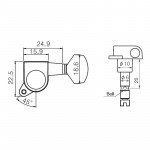 PAXPHIL J-07 3+3 LOCK BK кілки для електрогітари