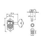 PAXPHIL WJ-28N 3+3 CR кілки для акустичної гітари