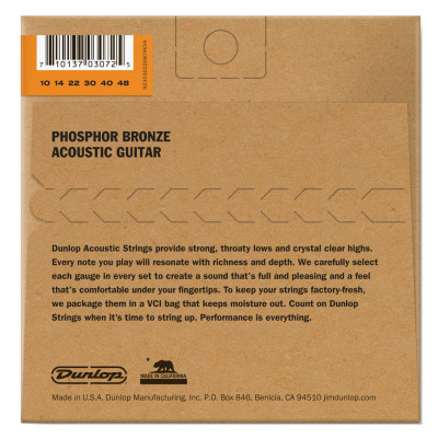 DUNLOP DAP1048 PHOSPHOR BRONZE EXTRA LIGHT (10-48 ) струни для акустичної гітари
