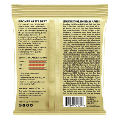 ERNIE BALL P02004 LIGHT EARTHWOOD 80/20 BRONZE (11-52) струни для акустичної гітари  