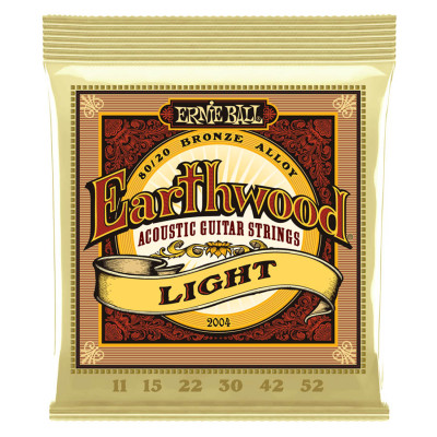 ERNIE BALL P02004 LIGHT EARTHWOOD 80/20 BRONZE (11-52) струни для акустичної гітари  