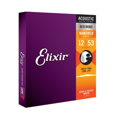 ELIXIR AC NW L Bronze Nano Web Light (012-053) струни для акустичної гітари