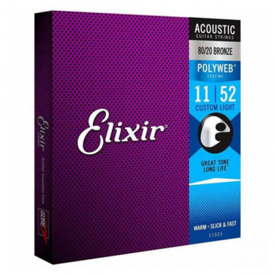 ELIXIR AC PW CL BRONZE POLYWEB CUSTOM LIGHT (011-052) 11025 струни для акустичної гітари