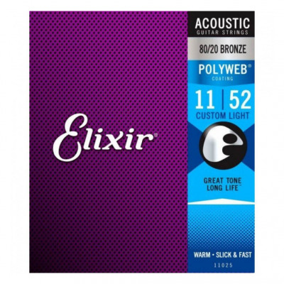 ELIXIR AC PW CL BRONZE POLYWEB CUSTOM LIGHT (011-052) 11025 струни для акустичної гітари