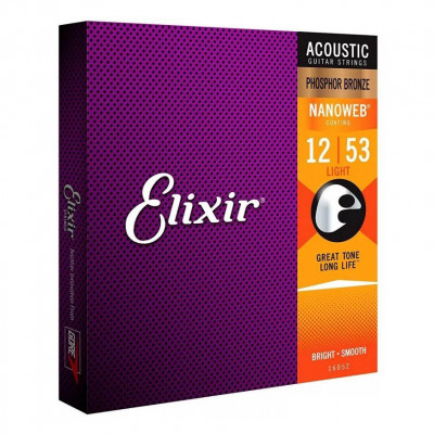 ELIXIR PB NW L PHOSPHOR BRONZE NANOWEB LIGHT (012-053) 16052 струни для акустичної гітари
