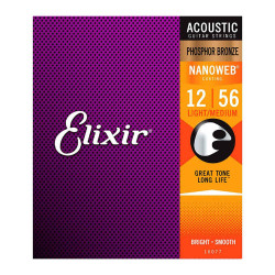 ELIXIR PB NW LM PHOSPHOR BRONZE NANOWEB LIGHT-MEDIUM (012-056) 16077