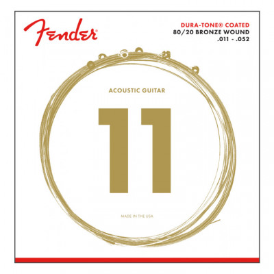 FENDER 880CL 80/20 DURA-TONE COATED ACOUSTIC GUITAR STRINGS (11-52) струни для акустичної гітари