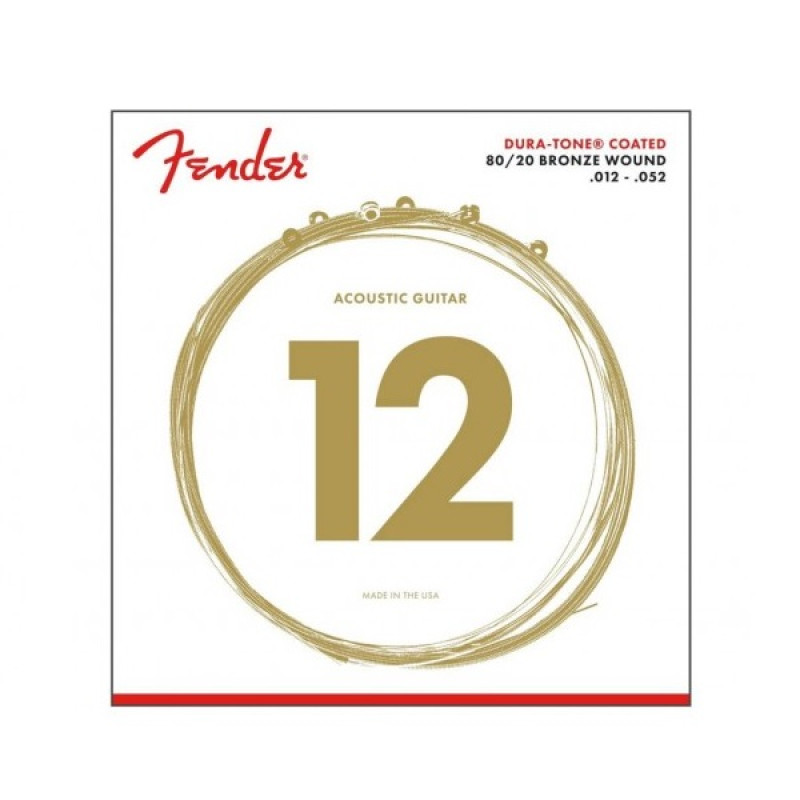 FENDER 880L 80/20 Dura-Tone® Coated ACOUSTIC GUITAR STRINGS (012-053) 