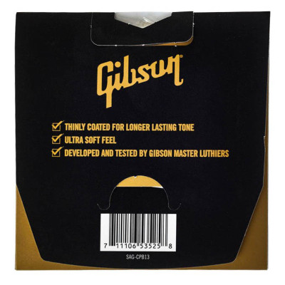 GIBSON SAG-CPB13 COATED PHOSPHOR BRONZE ACOUSTIC GUITAR STRINGS MEDIUM (13-56) струни для акустичної гітари