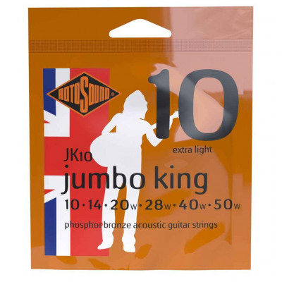 ROTOSOUND JK10 JUMBO KING ACOUSTIC EXTRA LIGHT (10-50) струни для акустичної гітари