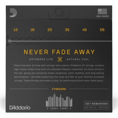 D'ADDARIO XTABR1256 XT 80/20 BRONZE LIGHT TOP/ MEDIUM BOTTOM (12-56) струни для акустичної гітари