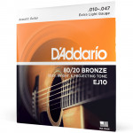 D'ADDARIO EJ10 80/20 BRONZE EXTRA LIGHT (10-47) струни для акустичної гітари