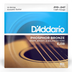 D'ADDARIO EJ38 PHOSPHOR BRONZE LIGHT 12-STRING (10-47)
