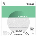 D'ADDARIO EZ920 85/15 BRONZE MEDIUM LIGHT (12-54) струни для акустичної гітари