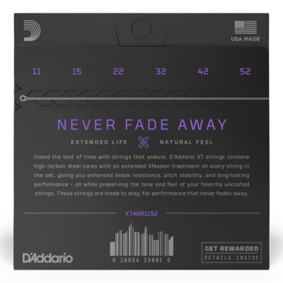 D'ADDARIO XTABR1152 XT 80/20 BRONZE CUSTOM LIGHT (11-52) струни для акустичної гітари