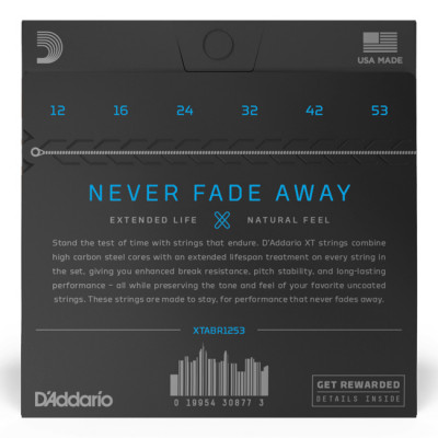 D'ADDARIO XTABR1253 XT 80/20 BRONZE LIGHT (12-53) струни для акустичної гітари