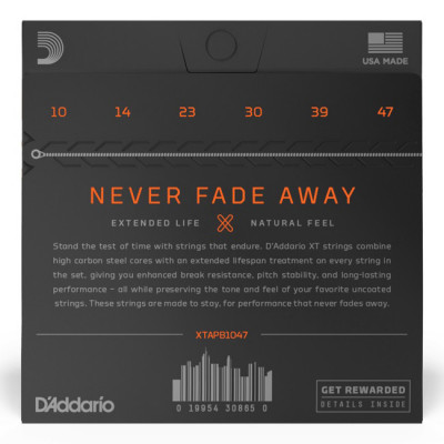 D'ADDARIO XTAPB1047 XT PHOSPHOR BRONZE EXTRA LIGHT (10-47) струни для акустичної гітари
