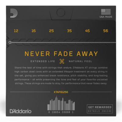 D'ADDARIO XTAPB1256 XT PHOSPHOR BRONZE LIGHT TOP / MEDIUM BOTTOM (12-56) струни для акустичної гітари