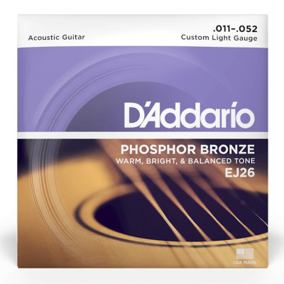 D'ADDARIO EJ26 PHOSPHOR BRONZE CUSTOM LIGHT (11-52) струни для акустичної гітари