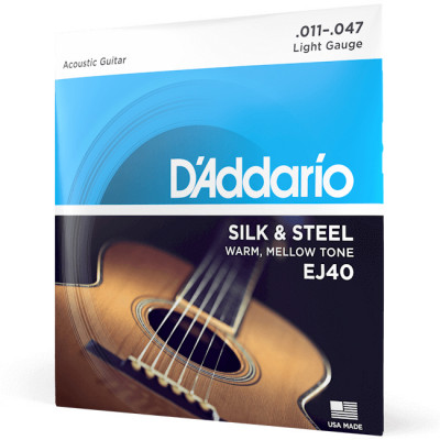 D'ADDARIO EJ40 SILK & STEEL FOLK REGULAR LIGHT (11-47) струни для акустичної гітари