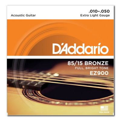 D'ADDARIO EZ900 85/15 BRONZE EXTRA LIGHT (10-50) струни для акустичної гітари