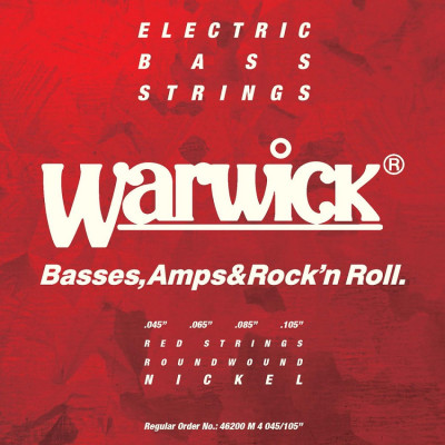 WARWICK 46200 RED Nickel Plated Medium 4-String (45-105) струни для бас-гітари