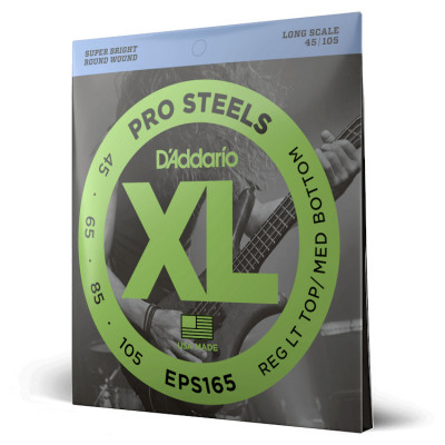 D'ADDARIO EPS165 XL PROSTEELS REG LIGHT TOP / MED BOTTOM (45-105) струни для бас-гітари