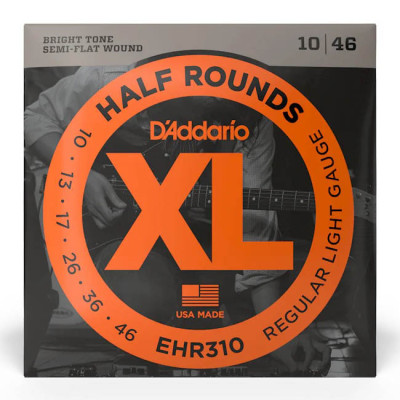 D'Addario EHR310 XL HALF ROUNDS REGULAR LIGHT (10-46) струни для електрогітари