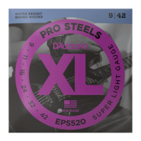 D'ADDARIO EPS520 XL PROSTEELS SUPER LIGHT (09-42) D'ADDARIO EPS520 XL PROSTEELS SUPER LIGHT (09-42)