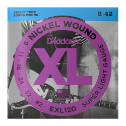 D'ADDARIO EXL120 XL NICKEL WOUND SUPER LIGHT (09-42)