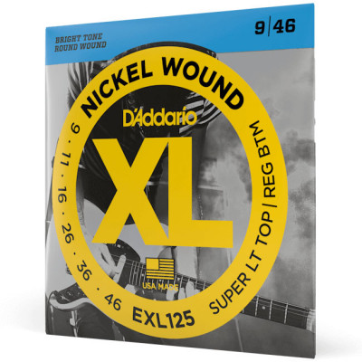 D'ADDARIO EXL125 XL Nickel Wound Super Light Top / Regular Bottom (09-46) струни для електрогітари