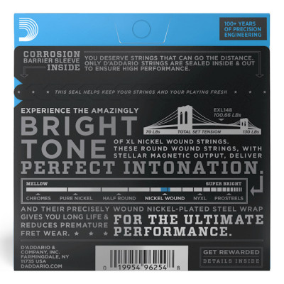D'ADDARIO EXL148 XL NICKEL WOUND EXTRA HEAVY (12-60) струни для електрогітари