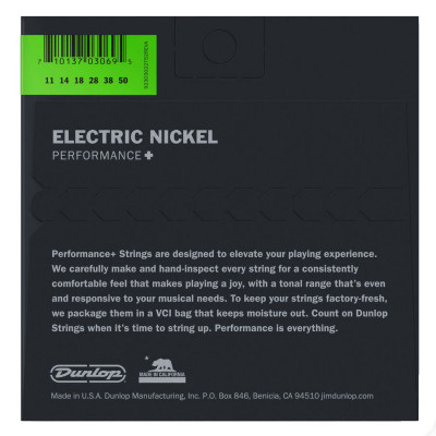 DUNLOP DEN1150 PERFORMANCE+ ELECTRIC GUITAR STRINGS (11-50) струни для електрогітари