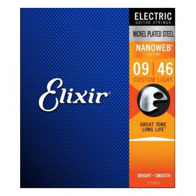 ELIXIR EL CL ANTI-RUST NANOWEB CUSTOM LIGHT (009-046) 12027 струни для електрогітари