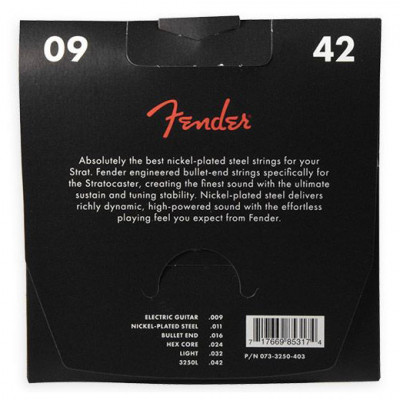 FENDER 3250L SUPER BULLETS (09-42) струны для электрогитары