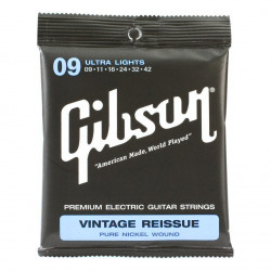 GIBSON SEG-VR9 VINTAGE REISSUE PURE NICKEL WOUND ULTRA-LIGHT (09-42) GIBSON SEG-VR9 VINTAGE REISSUE PURE NICKEL WOUND ULTRA-LIGHT (09-42)
