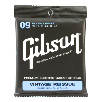GIBSON SEG-VR9 VINTAGE REISSUE PURE NICKEL WOUND ULTRA-LIGHT (09-42) струни для електрогітари